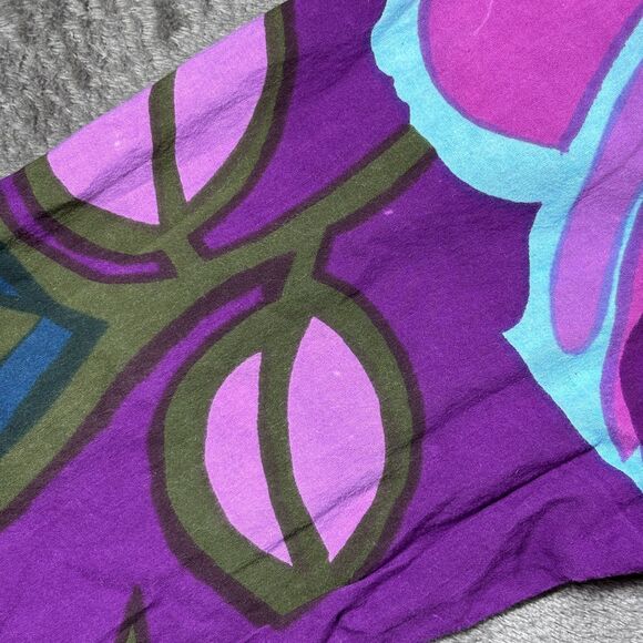 Soft Surroundings Sadie Purple Floral Button Front Longline Tunic Top PL F130 - Picture 4 of 10